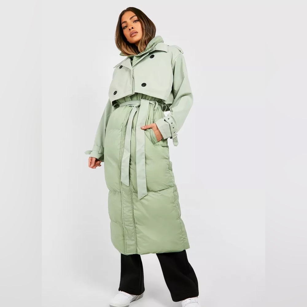 BOOHOO PUFFER TRENCH COAT